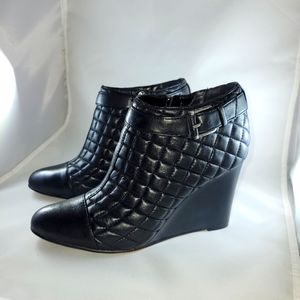 Vince Camuto Quilted Black Leather booties,  Size 7.5 M width.